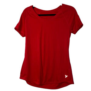 Women's Old Navy Active Shirt, M, Red Semi- Fitted Moisture Wicking